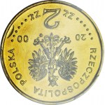 R-, 2 Złote 2000 Solidarność, DESTRUKT, ODWROTKA 180 st.