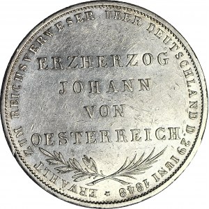 Niemcy, Arcyksiążę Jan, 2 guldeny (Doppelgulden) 1848, Frankfurt, okolicznościowe
