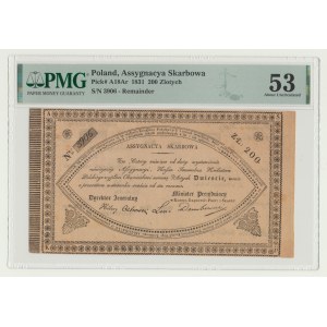 Novemberaufstand, 200 Zloty 1831, Briefmarken-Zuordnung, Wasserzeichen
