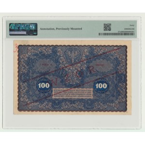 RRR-, 100 marek polskich 1919 - WZÓR, I Serja A 000,000, oryginał, ekstremalnie rzadki