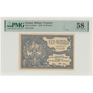 Polish Military Treasury, 10 zlotys = 1 ruble 50 kopecks 1916, beautiful