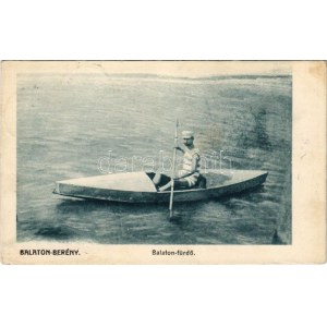 1907 Balatonberény, Balaton-fürdő, evezős (Rb)