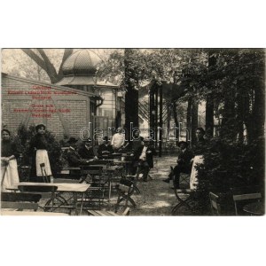 1913 Budapest II. Krámer Császárfürdő kioszkja, terasz (fa)