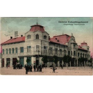 1912 Kiskunfélegyháza, Közgazdasági Takarékpénztár, Frank Ignátz és fiai és Glanz Adolf üzlete. Roykó B. kiadása (EK...