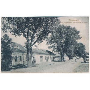 Alsósimánd, Simand; utca, Blau Zsigmondné üzlete. Hátoldalon holland reklám / strada, negozio...