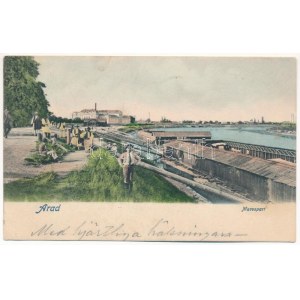 1903 Arad, parte di Maros, uszoda / riva del fiume Mures, piscina, bagno (EK)