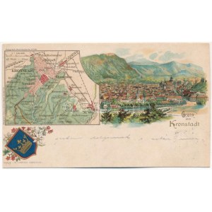 1899 (Vorläufer) Brassó, Kronstadt, Brasov; Geograph. Ansichtskarte Nr. 38. W. Hiemesch ...