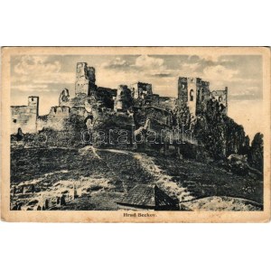 Beckó, Beczkó, Beckov; hrad / várrom. Jakub Steinmann kiadása / castle ruins (fl)