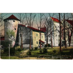 1928 Besztercebánya, Banská Bystrica; Mátyás király tér a várral / square and castle (fa)