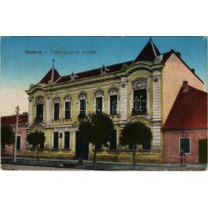 Galánta, Főszolgabírói hivatal. Vasúti levelezőlapárusítás 1402. / court (EK)