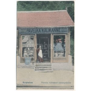 Koritnyica, Korytnica; Pavelka Kálmánné csemege üzlete és saját kiadása / grocery shop (EK)