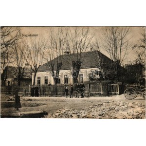 1918 Nagysándori, Nagy-Sztrice, Velké Ostratice (Sándori); utca, kerékpár / street, bicycle (fl...