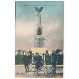 1940 Vágfarkasd, Farkasd, Forcas, Vlkad nad Váhom, Vlcany; Emlék szobor 1914-1918, kerékpáros. Foto Adolf Brunner ...