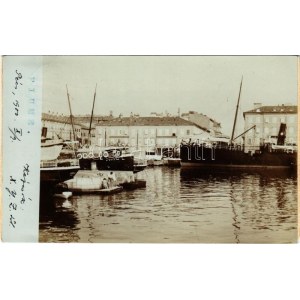 1900 Fiume, Rijeka; SS Sava, SS Pola. foto (gluemark) / Dr. Kenessey Aladár pécsi orvos levele feleségének Szántó ...