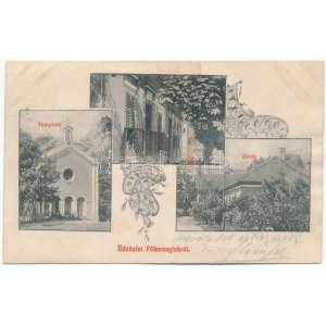 1910 Főherceglak, Főherczeglak, Knezevo (Baranyabán, Popovac, Ban, Béllye); templom, iskola, zárda / chiesa, scuola...