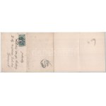 1905 Pola, Handelshafen / port - 4-tiled folding panoramcard