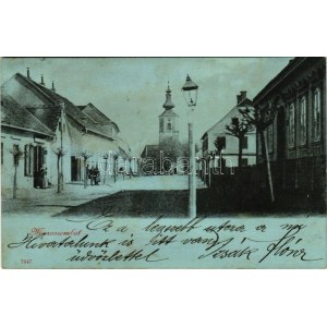 1899 (Vorläufer) Muraszombat, Murska Sobota; utca, templom, üzlet / street, church, shop (fl)