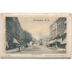 Jamestown (New York), North Main Street, shops, tram. Rotograph Co. 1905...
