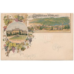 (Vorläufer) Bad Vöslau, Cur Salon / spa sanatorium. Lesk u. Schwidernoch Art Nouveau, floral...