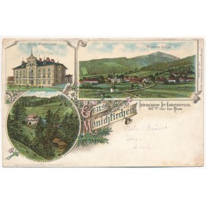 1895 (Vorläufer) Mönichkirchen, Hotel Windbichler, Parthie an der Steirischen Grenze, Steinerne Stiege...