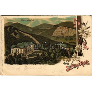 1899 (Vorläufer) Semmering, Hotel Waldhof. Art Nouveau, floral, litho (Rb)