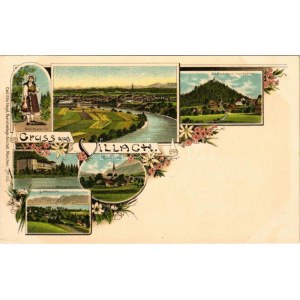 Villach, Gailthalerin, Maria Gail, St. Amdrae m. Landskron, Sattendorf, Annenheim. Carl Otto hayd No. 513. Art Nouveau...