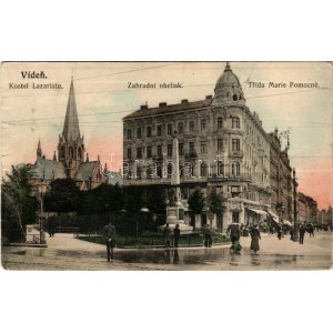 Wien, Vienna, Bécs, Víden VII. Kostel Lazaristu, Zahradní obelisk, Trída Marie Pomocné / Neubau, Lazaristenkirche, M...