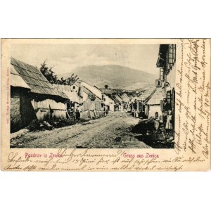 1901 Zenica, street view, folklore. Verlag Hermann Liebling (fl)