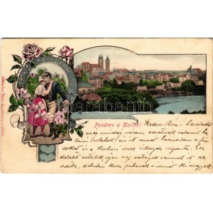 Kolín, general view, Czech folklore. Jana Sarfnbergra. Art Nouveau floral (EK)