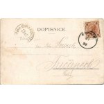 1899 (Vorläufer) Kopidlno, Copidlen; Zámek Hrab. Erv. Slika, Stanice C.O.D. 1881, Radnice, Znak Mesta, Cukrovar Hrab...