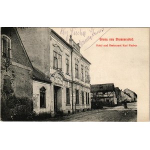 1916 Prunérov, Brunnersdorf; Hotel und Restaurant Karl Fischer