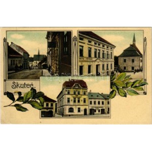 1908 Skutec, Okresni vybor, restauraci, Nová Obcanska Zálozna, Skola Chlapecka, Obecná i Méstanská, Hostinec, L...