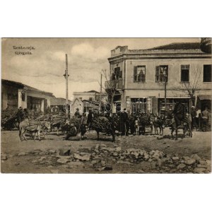Gevgelija, Gjevgjelia; street, shops, donkey market (EK)