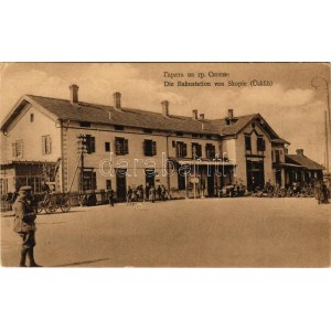 Skopje, Üsküb; Bahnhstation. D. Krepieff / railway station (EK)