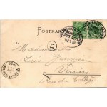 1898 (Vorläufer) Hünshoven-Geilenkirchen, Bahnhof, Hotel H. Harst / railway station, hotel. Art Nouveau, floral + ...