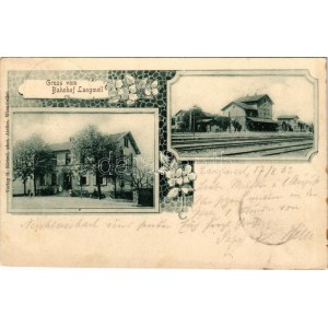 1902 Langmeil (Winnweiler), Bahnhof / railway station. Art Nouveau, floral