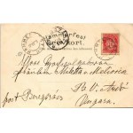1899 (Vorläufer) Hammerfest, Meridianstötten, Kirkens Indre, Midnatsol / monument, church interior, night. G...