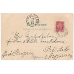 1899 (Vorläufer) Torghatten, Hilsen fra det nordlige Norge, Svaristen. W.B. Bögh Trondhjem. Art Nouveau, floral, litho ...