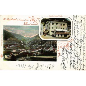 1902 San Leonardo in Passiria, St. Leonhard in Passeyer (Südtirol); Gasthof zum Theis / hotel. Secese (EB...