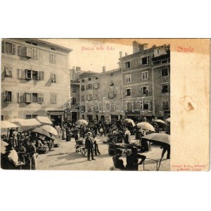 1933 Trento, Trient (Südtirol); Piazza delle Erbe, Domenico Valentini, Caffe Commercio, Gius Vittorio Suster ...