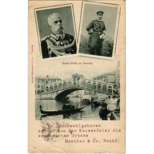 1898 (Vorläufer) Venezia, Venedig, Venice; Rialto Brücke. Ew...