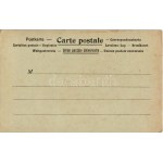 La Poste en Roumaine. Photocol Wien / Romanian post, flag and stamp, folklore. Art Nouveau litho (EK...