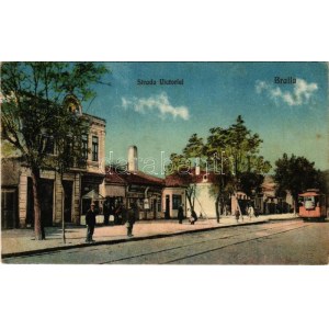 Braila, Strada Victoriei / street, tram (fl)