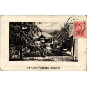 1911 Campulung Muscel, Hosszúmező, Kimpolung, Cimpolung (Arges); Vila Colonel Grigorescu. Edit. lib. N. Manolescu ...