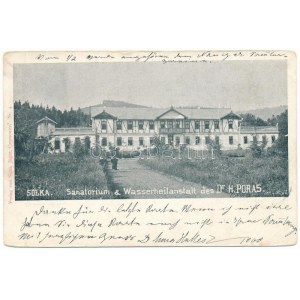 1900 Solca, Szolka, Solka (Bukovina, Bucovina, Bukowina); Sanatorium & Wasserheilanstalt des Dr. H. Poras ...