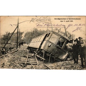 1906 Djursholmsbanan, Järnvägsolyckan den 17 April 1906. / railway accident, train (EK)