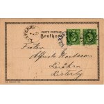 1902 Karlskrona, Statue of King Karl XI. Art Nouveau, coat of arms, litho (EK)