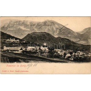 1903 Zgornje Gorje, general view with church