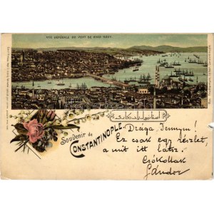 1898 (Vorläufer) Constantinople, Istanbul; Vue generale du Pont de Kura-Keuy. Max Fruchtermann / Galata bridge...