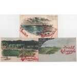 1898 (Vorläufer) Zalishchyky, Zaleszczyki; 7 hand-painted postcards